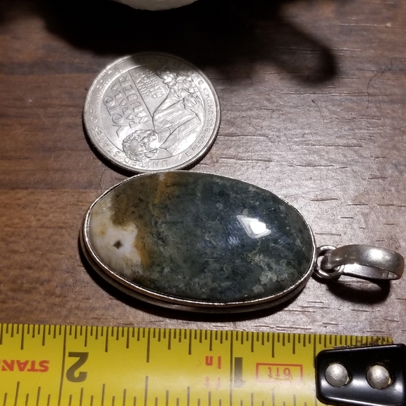 Silverplated Ocean Jasper Pendant - Picture 2 of 3